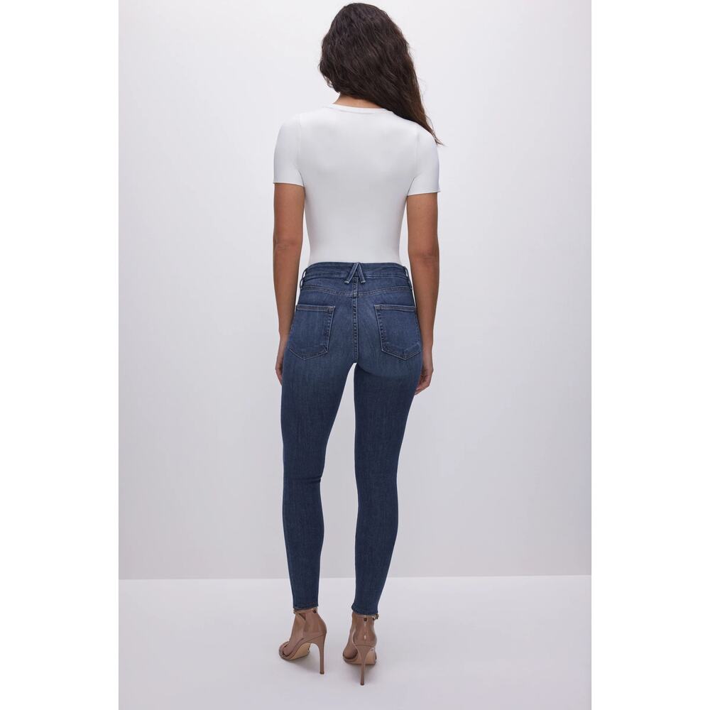 Good American Good Legs Skinny Jeans Size 8 Blue Mid Rise Tummy Technology - Picture 3 of 9